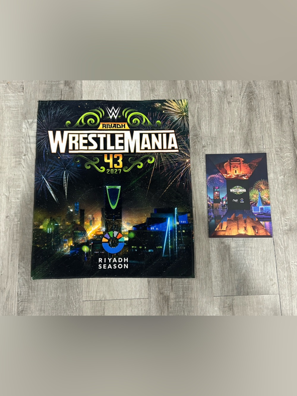 Wrestlemania 43 Riyadh Saudi Arabia LOT - Rally towel & booklet!